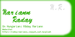 mariann raday business card