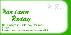 mariann raday business card